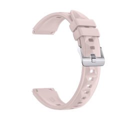 Sneezy Huawei Watch GT5 Pro 42mm İle Uyumlu Prism Metal Tokalı Soft Yumuşak Silikon Kordon Pudra