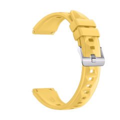 Sneezy Huawei Watch GT5 Pro 42mm İle Uyumlu Prism Metal Tokalı Soft Yumuşak Silikon Kordon Sarı