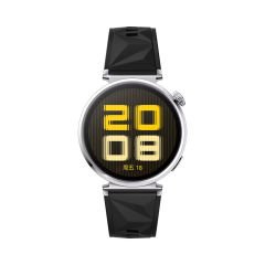 Sneezy Huawei Watch GT5 Pro 42mm İle Uyumlu Prism Metal Tokalı Soft Yumuşak Silikon Kordon Siyah