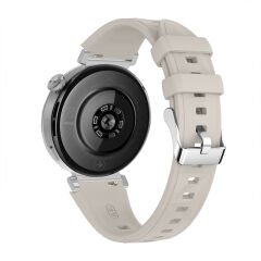Sneezy Huawei Watch GT5 Pro 42mm İle Uyumlu Prism Metal Tokalı Soft Yumuşak Silikon Kordon Starlight