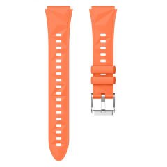 Sneezy Huawei Watch GT5 Pro 42mm İle Uyumlu Prism Metal Tokalı Soft Yumuşak Silikon Kordon Turuncu