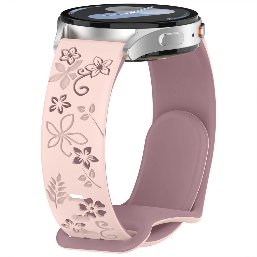 Sneezy Mi Watch S4 41mm İle Uyumlu FloraFlex Çiçek Desenli Yumuşak Soft Silikon Kordon