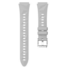 Sneezy Huawei Watch GT5 41mm İle Uyumlu Prism Metal Tokalı Soft Yumuşak Silikon Kordon Gri