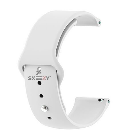 Huawei Watch GT Runner-Sport 46mm- GT2 E 22mm Uyumlu PureLux Soft Silikon Kordon Beyaz - Beyaz