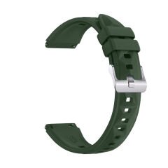 Sneezy Huawei Watch GT5 41mm İle Uyumlu Prism Metal Tokalı Soft Yumuşak Silikon Kordon Haki