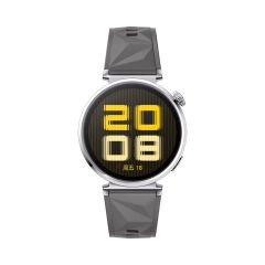 Sneezy Huawei Watch GT5 41mm İle Uyumlu Prism Metal Tokalı Soft Yumuşak Silikon Kordon Koyu Gri