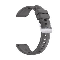 Sneezy Huawei Watch GT5 41mm İle Uyumlu Prism Metal Tokalı Soft Yumuşak Silikon Kordon Koyu Gri