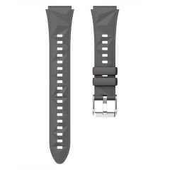Sneezy Huawei Watch GT5 41mm İle Uyumlu Prism Metal Tokalı Soft Yumuşak Silikon Kordon Koyu Gri