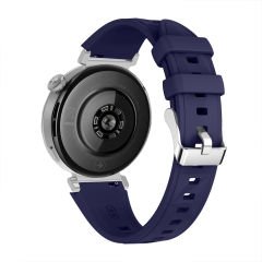 Sneezy Huawei Watch GT5 41mm İle Uyumlu Prism Metal Tokalı Soft Yumuşak Silikon Kordon Lacivert
