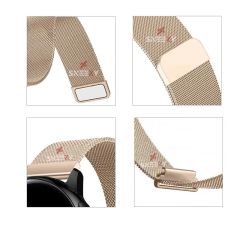 Honor Magic Watch 2 – Watch Magic – Watch Gs3 22mm Uyumlu Woven Wire Tasarım Metal Hasır Kordon Retro Gold