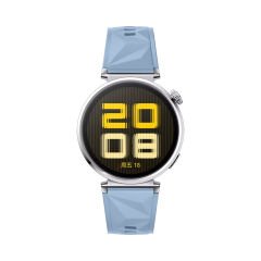 Sneezy Huawei Watch GT5 41mm İle Uyumlu Prism Metal Tokalı Soft Yumuşak Silikon Kordon Açık Mavi