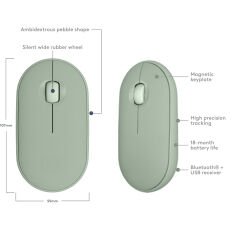 Tüm Macbook Modelleriyle Uyumlu B180 630-012736 Sessiz Optik Kablosuz Mouse Pilli Yeşil