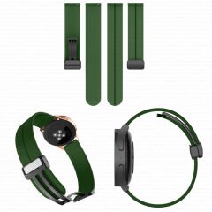 Amazfit Watch GTR 3 Pro-GTR 3-GTR 2e-GTS 2-GTR 47mm 22mm Uyumlu Coastal Magnet Tokalı Silikon Kordon Koyu Yeşil