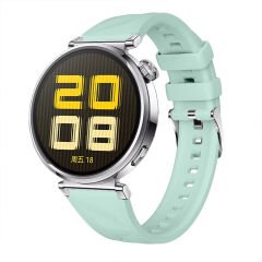 Sneezy Huawei Watch GT5 41mm İle Uyumlu Prism Metal Tokalı Soft Yumuşak Silikon Kordon Mint