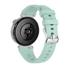 Sneezy Huawei Watch GT5 41mm İle Uyumlu Prism Metal Tokalı Soft Yumuşak Silikon Kordon Mint