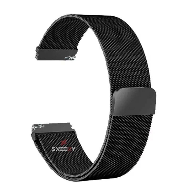 Honor Magic Watch 2 – Watch Magic – Watch Gs3 22mm Uyumlu Woven Wire Tasarım Metal Hasır Kordon Siyah