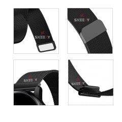 Honor Magic Watch 2 – Watch Magic – Watch Gs3 22mm Uyumlu Woven Wire Tasarım Metal Hasır Kordon Siyah