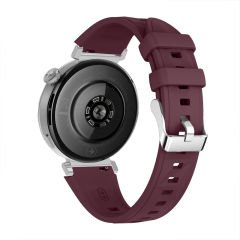 Sneezy Huawei Watch GT5 41mm İle Uyumlu Prism Metal Tokalı Soft Yumuşak Silikon Kordon Mürdüm