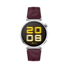 Sneezy Huawei Watch GT5 41mm İle Uyumlu Prism Metal Tokalı Soft Yumuşak Silikon Kordon Mürdüm