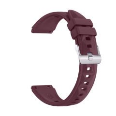 Sneezy Huawei Watch GT5 41mm İle Uyumlu Prism Metal Tokalı Soft Yumuşak Silikon Kordon Mürdüm