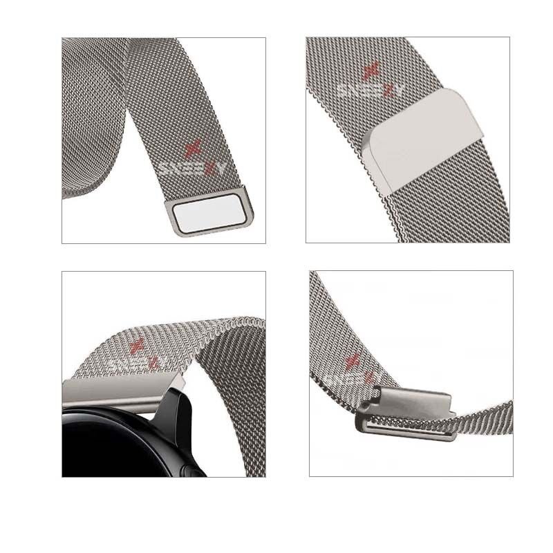 Honor Magic Watch 2 – Watch Magic – Watch Gs3 22mm Uyumlu Woven Wire Tasarım Metal Hasır Kordon Starlight