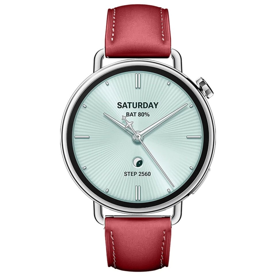 Sneezy Mi Watch S4 41mm İle Uyumlu Starlight Gold Metal Tokalı Deri Zarif Şık Kordon Mürdüm