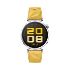 Sneezy Huawei Watch GT5 41mm İle Uyumlu Prism Metal Tokalı Soft Yumuşak Silikon Kordon Sarı