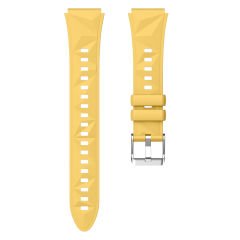 Sneezy Huawei Watch GT5 41mm İle Uyumlu Prism Metal Tokalı Soft Yumuşak Silikon Kordon Sarı