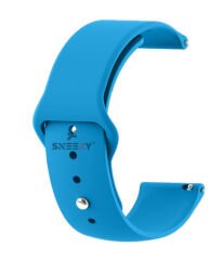 Huawei Watch GT Runner-Sport 46mm- GT2 E 22mm Uyumlu PureLux Soft Silikon Kordon Mavi - Mavi