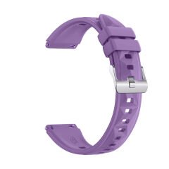 Sneezy Huawei Watch GT4 41mm İle Uyumlu Prism Metal Tokalı Soft Yumuşak Silikon Kordon Lila