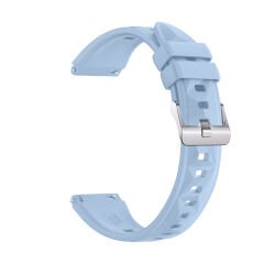 Sneezy Huawei Watch GT4 41mm İle Uyumlu Prism Metal Tokalı Soft Yumuşak Silikon Kordon Açık Mavi