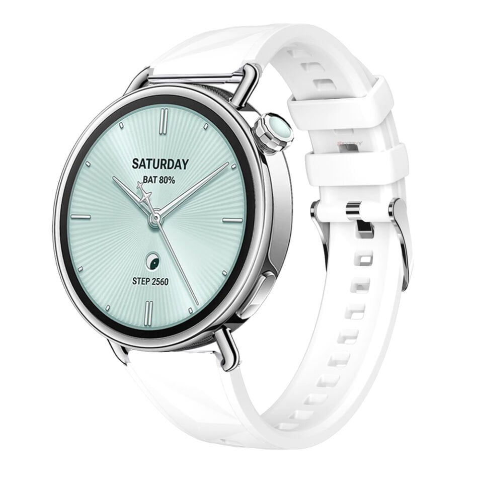Sneezy Mi Watch S4 41mm İle Uyumlu Prism Metal Tokalı Soft Yumuşak Silikon Kordon
