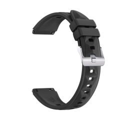 Sneezy Huawei Watch GT4 41mm İle Uyumlu Prism Metal Tokalı Soft Yumuşak Silikon Kordon Siyah