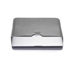 Sneezy Macbook Pro 13 İnç 2015 A1502 Uyumlu PortaPivo Standlı Deri Taşıma Çantası Koyu Gri - Koyu Gri