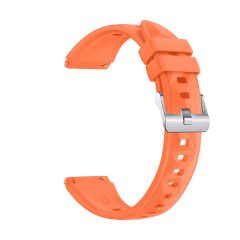 Sneezy Huawei Watch GT4 41mm İle Uyumlu Prism Metal Tokalı Soft Yumuşak Silikon Kordon Turuncu