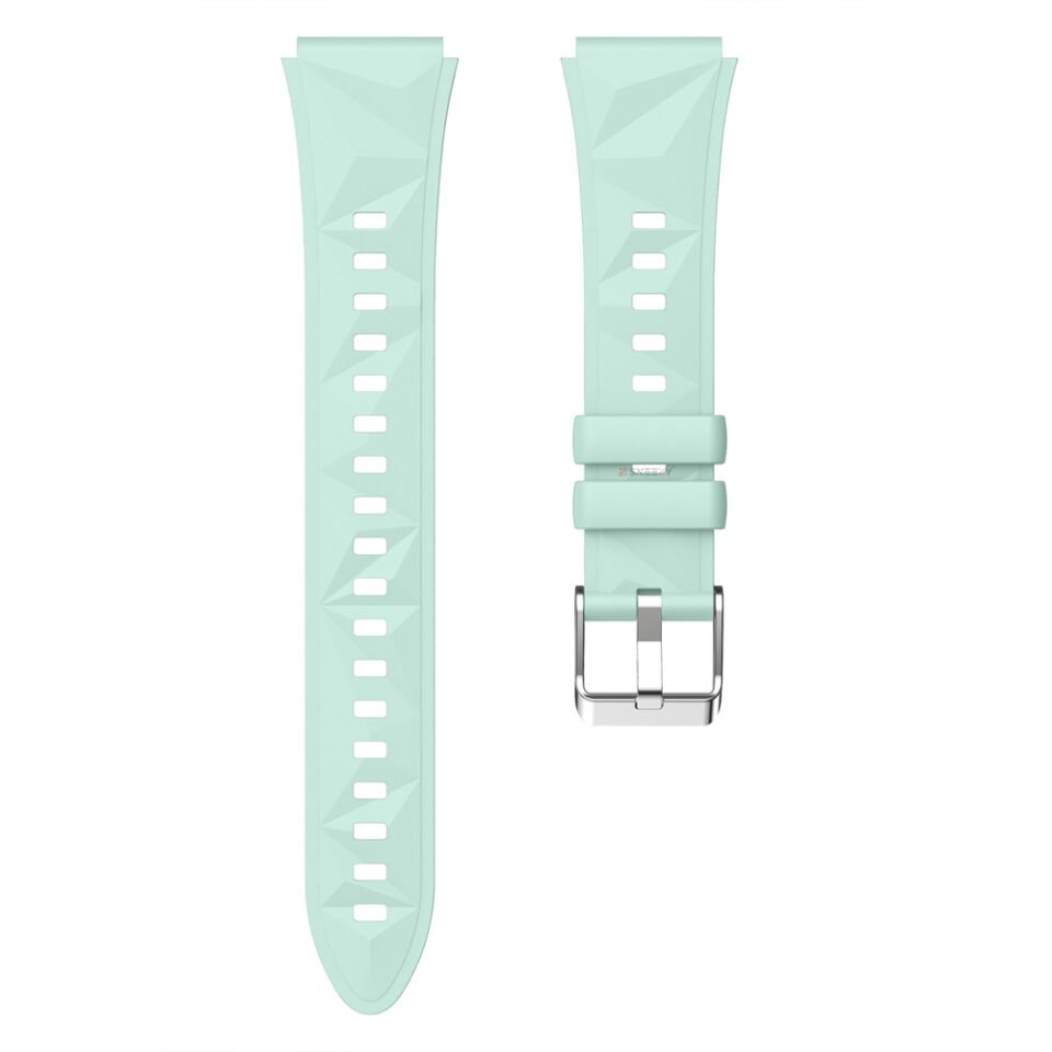 Sneezy Mi Watch S4 41mm İle Uyumlu Prism Metal Tokalı Soft Yumuşak Silikon Kordon Mint