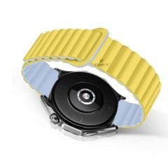 Honor Magic Watch 2 – Watch Magic – Watch Gs3 22mm Uyumlu Harmony Duo Magnetik Silikon Kordon Sarı - Sarı