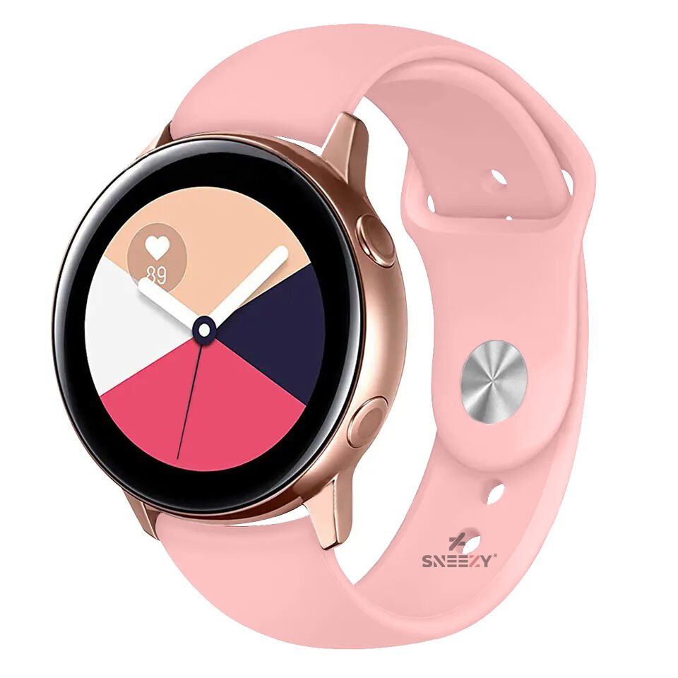 Huawei Watch 3 Elite-Classic 46mm-Watch 3 Pro-Elite 22mm Uyumlu PureLux Soft Silikon Kordon Pembe - Pembe
