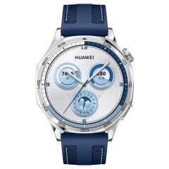 Sneezy Huawei Watch GT5 Pro 46mm ile Uyumlu Metal Tokalı Dikiş Detaylı Şık Dokuma Silikon Kordon Lacivert