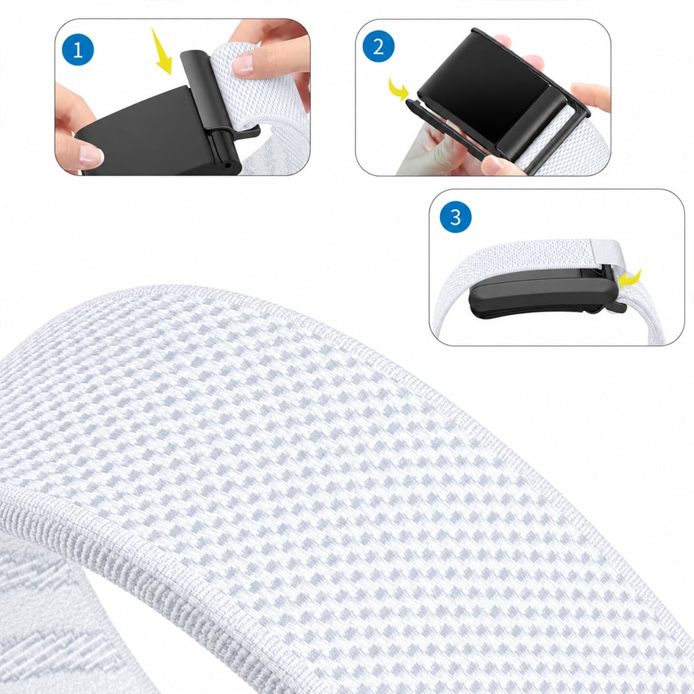 Sneezy WHOOP Peak 5.0 ile Uyumlu Nylon Loop Ayarlanabilir Spor Kordon Siyah Metal Kasalı