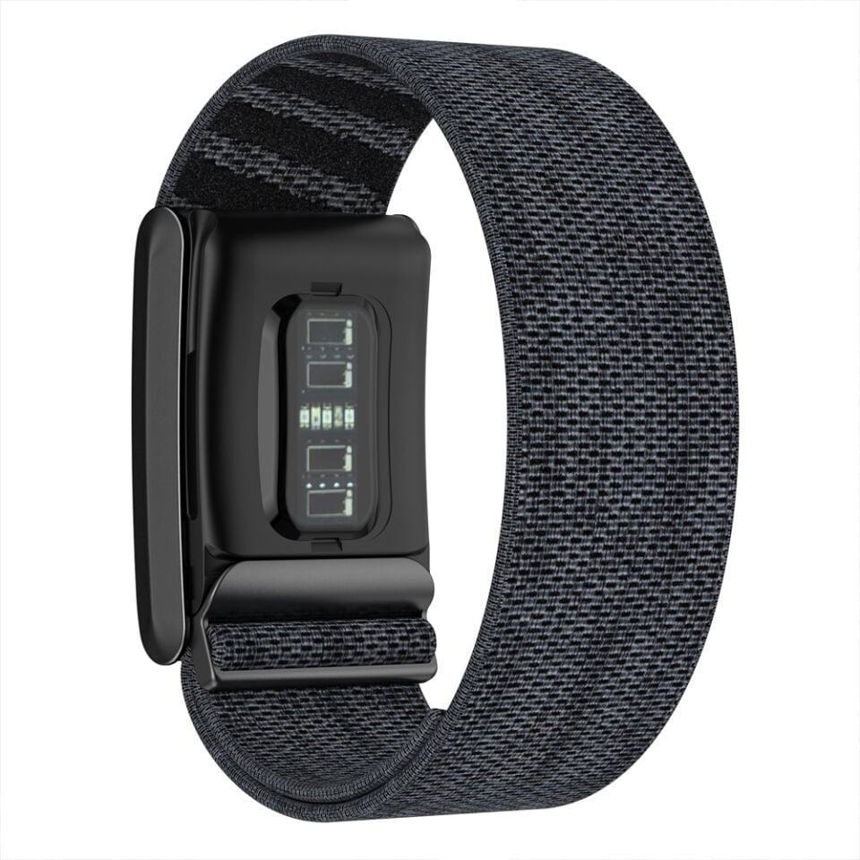 Sneezy WHOOP Peak 5.0 ile Uyumlu Nylon Loop Ayarlanabilir Spor Kordon Siyah Metal Kasalı