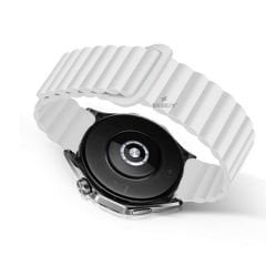 Honor Magic Watch 2 – Watch Magic – Watch Gs3 22mm Uyumlu Harmony Duo Magnetik Silikon Kordon Beyaz - Beyaz