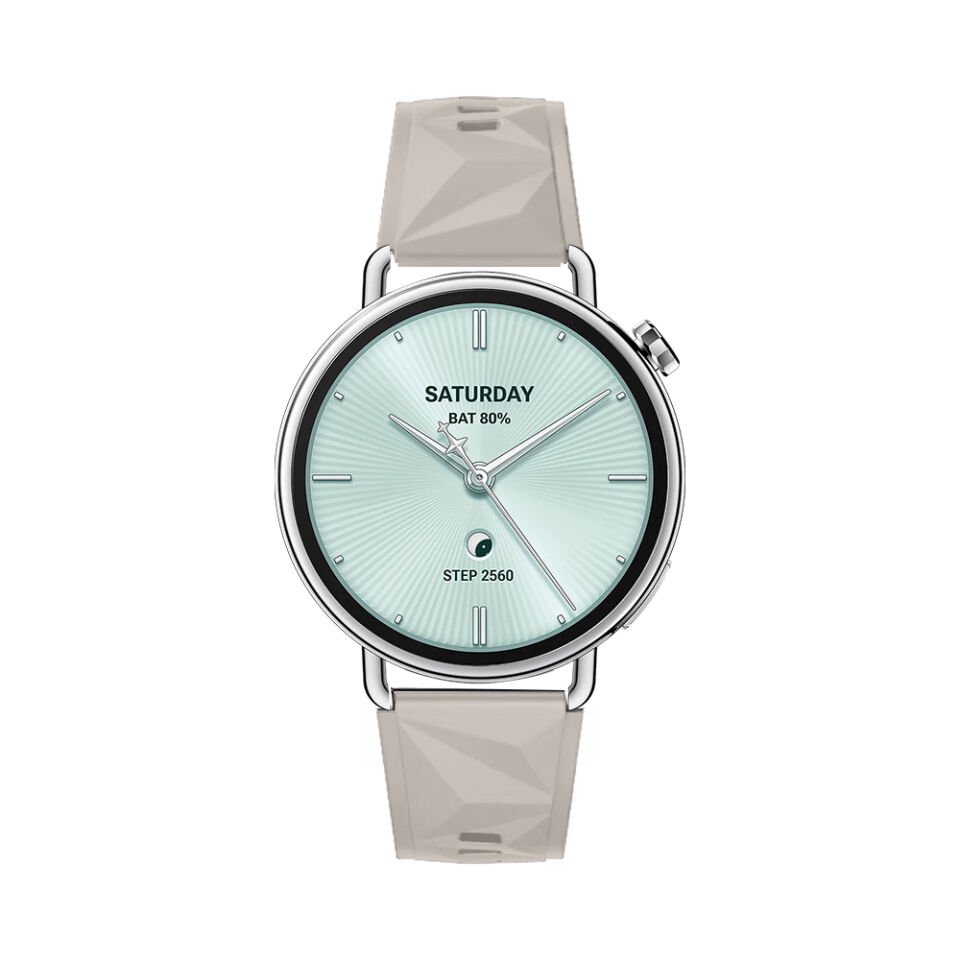 Sneezy Mi Watch S4 41mm İle Uyumlu Prism Metal Tokalı Soft Yumuşak Silikon Kordon Starlight