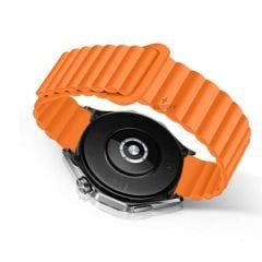 Honor Magic Watch 2 – Watch Magic – Watch Gs3 22mm Uyumlu Harmony Duo Magnetik Silikon Kordon Turuncu - Turuncu