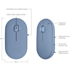 Tüm Tablet Telefon Bilgisayar Uyumlu B150 610-006716 Sessiz Optik Kablosuz Mouse Pilli Mavi