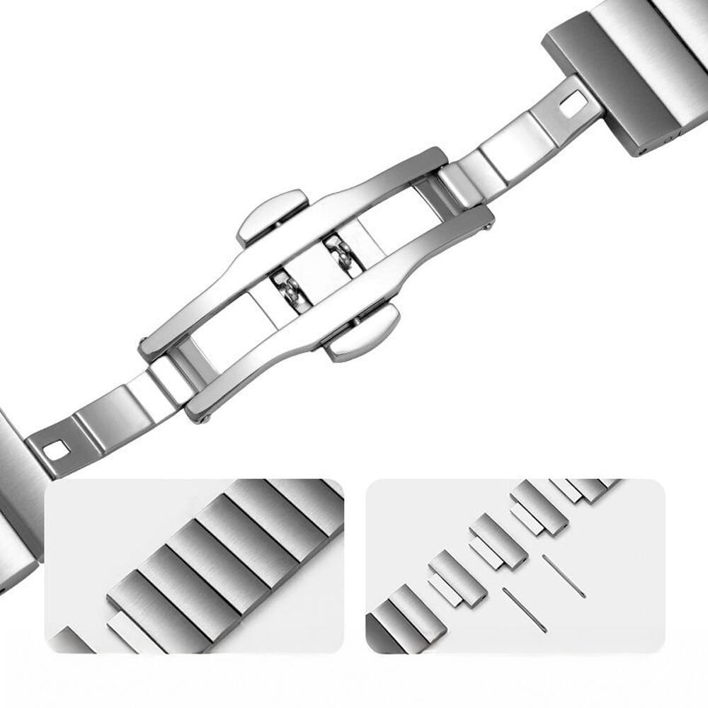 Sneezy Mi Watch S4 41mm İle Uyumlu Renk Detaylı 18mm Paslanmaz Çelik Metal Kordon Kayış