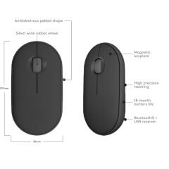 Tüm Tablet Telefon Bilgisayar Uyumlu B150 610-006716 Sessiz Optik Kablosuz Mouse Pilli Siyah