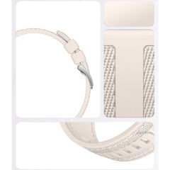 Sneezy Huawei Watch GT5 46mm ile Uyumlu Metal Tokalı Dikiş Detaylı Şık Dokuma Silikon Kordon Starlight
