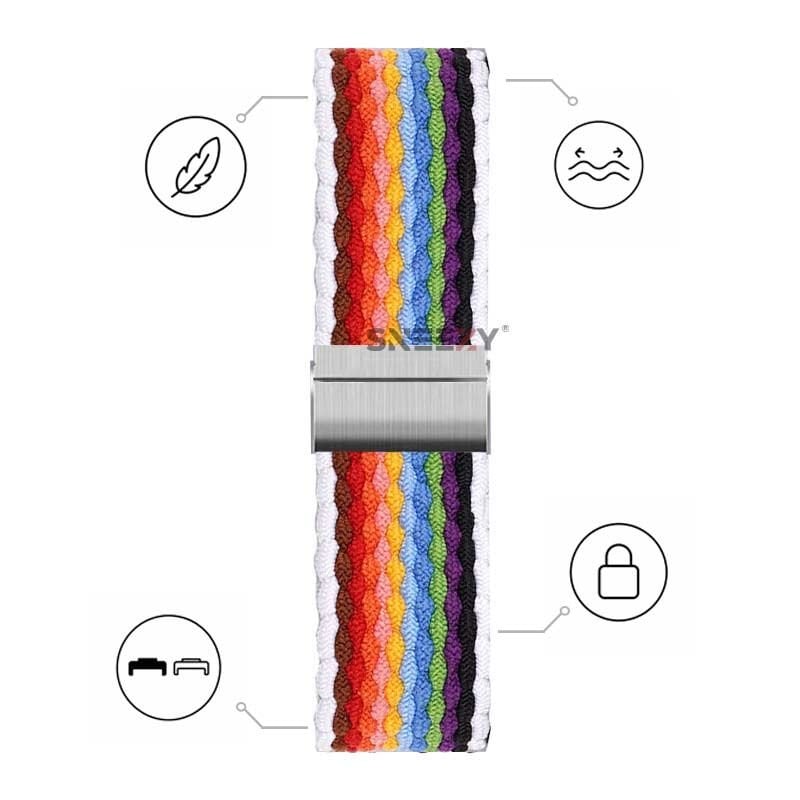 Huawei Watch Fit 5 İle Uyumlu Metal Klipsli Solo Fiberlink Yumuşak Kumaş Örgü Kordon