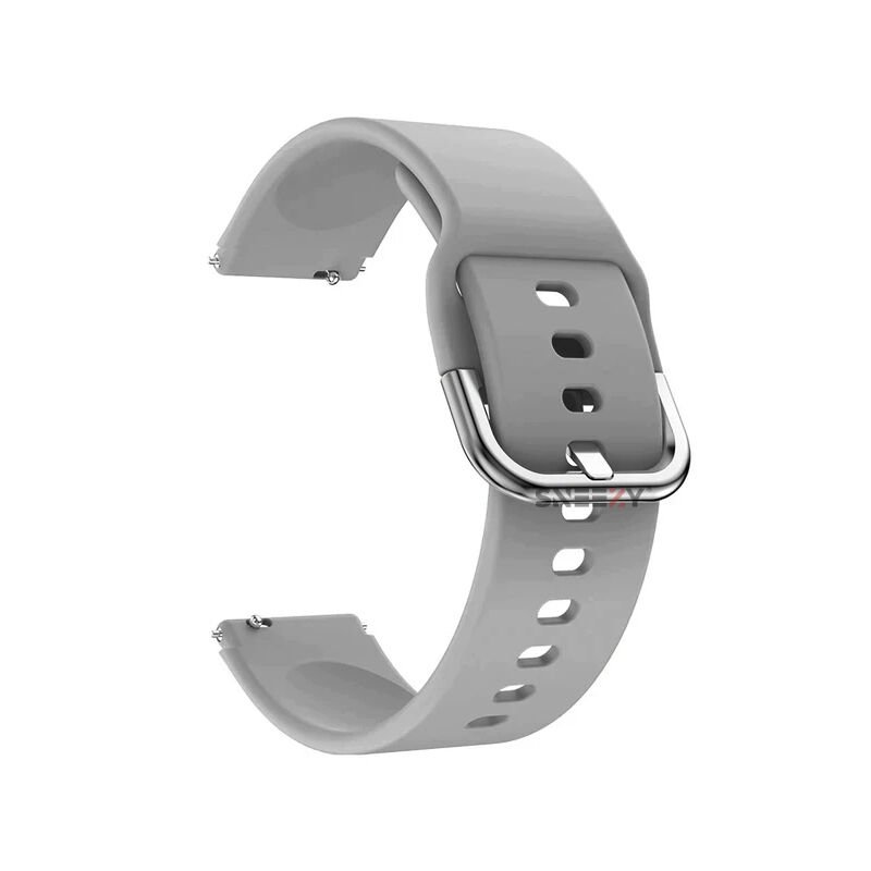 Sneezy Mi Watch S4 41mm İle Uyumlu Yumuşak PureLux Soft Tokalı Silikon Kordon Gri